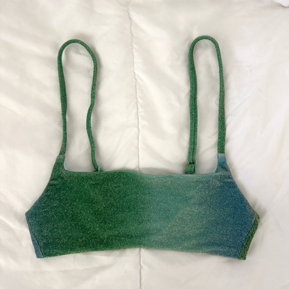 Aerie sparkly green blue ombré Bikini top - Picture 1 of 5